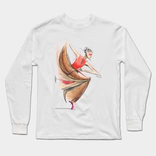 Ballet Dancer Drawing Long Sleeve T-Shirt